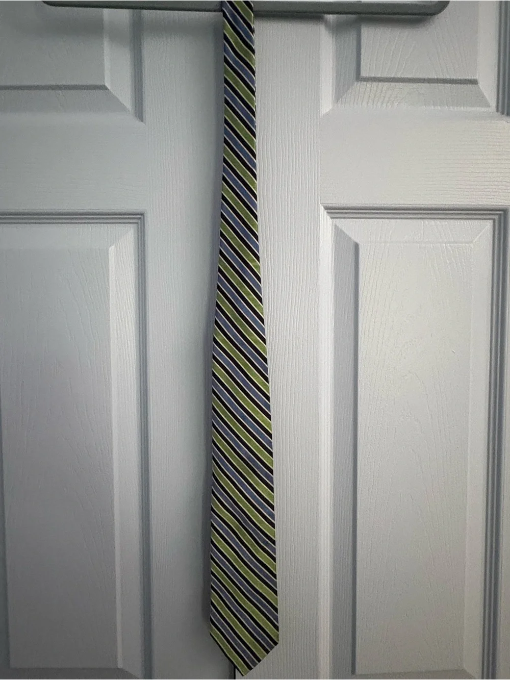 Brooks Brothers Blue, Green & Navy Diagonal Stripe Tie